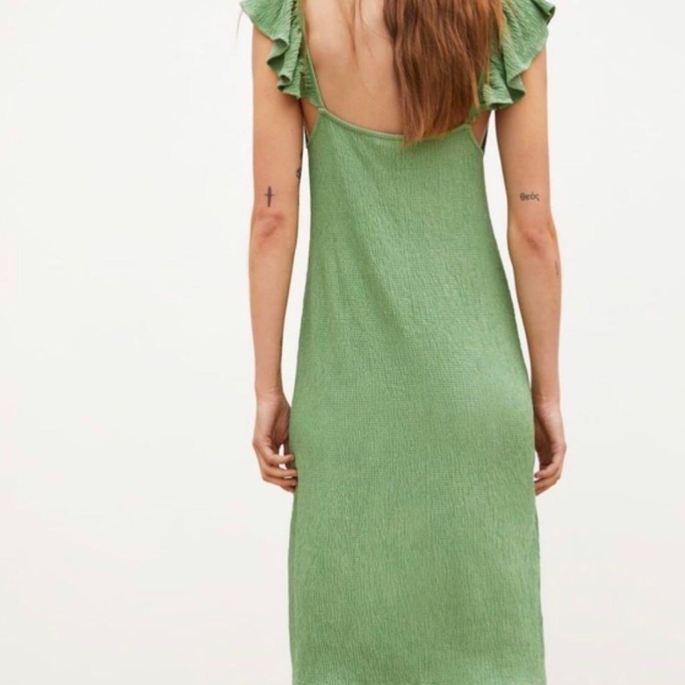 Zara Textured Ruffle Weave Dress S - Picture 4 of 4